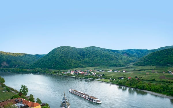 A Viking River Cruises ship in Durnstein, Germany