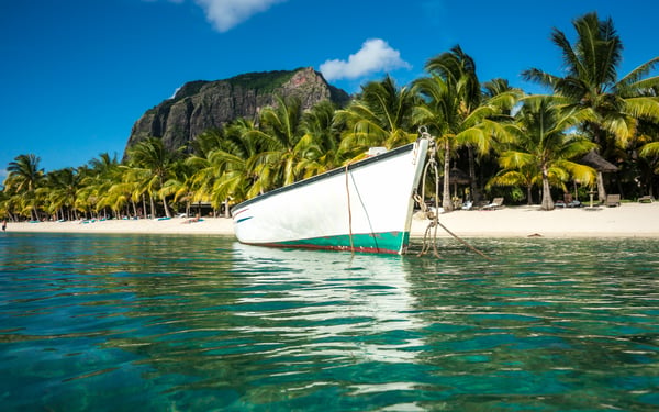 Boat off the coast of Mauritius
