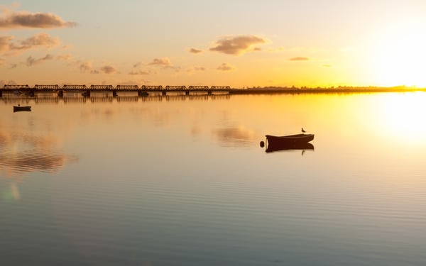 Sunrise over Tauranga harbour, New Zealand