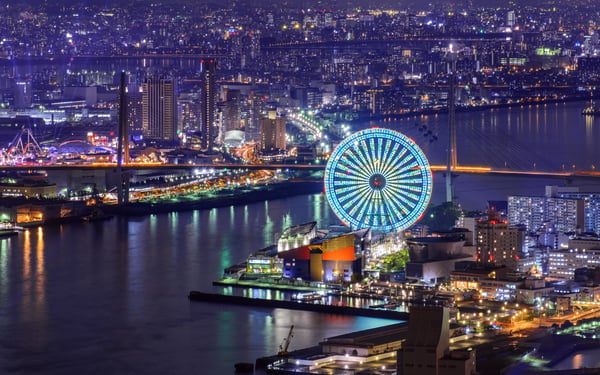Osaka, Japan by night