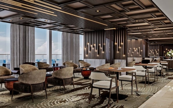 Rendering of Crema Café  on board Explora III