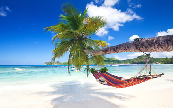 Hammock on the beach in Mahé, Seychelles