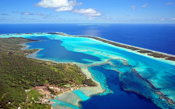 Aerial view of Bora Bora, French Polynesia