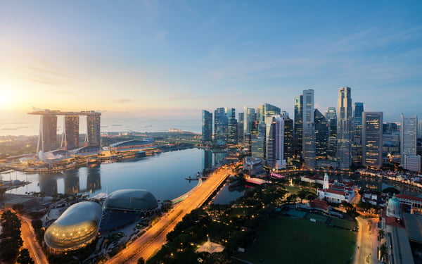 Singapore skyline at dusk