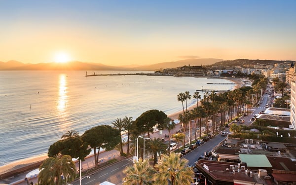 Sunset over Cannes, France