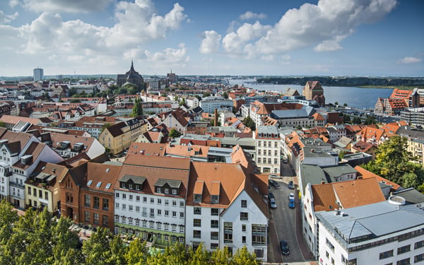 Aerial view of Rostock, Germany