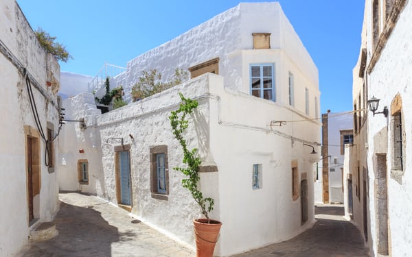 Chora on the island of Patmos, Greece