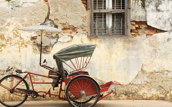 Old trishaw in George Town, Penang