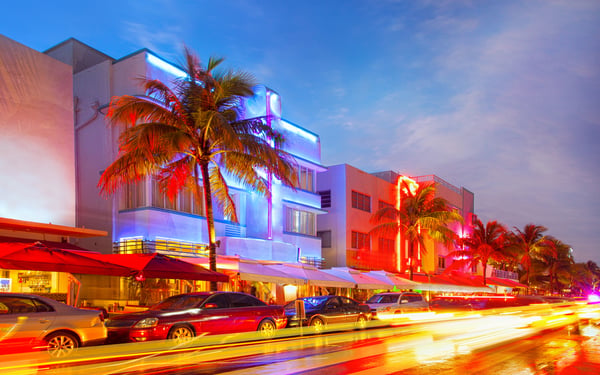Miami South Beach at night
