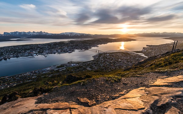 View of Tromso from Mount Storsteinen, Norway