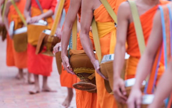 Alms giving in Luang Prabang, Laos