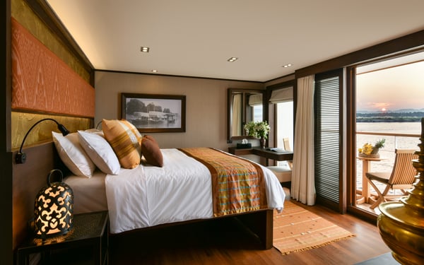 How to choose your river cruise cabin, such as this Deluxe Suite on Sanctuary Ananda