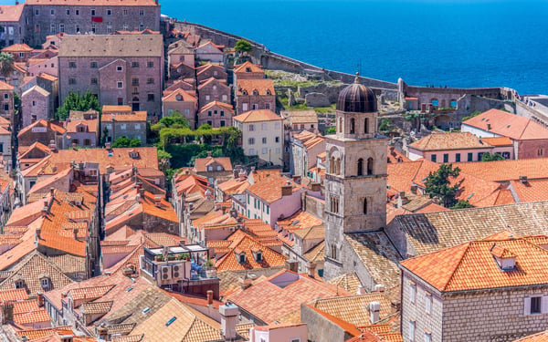 Tiled roofs of the Old Town in Dubrovnik, Croatia