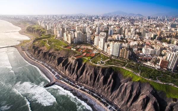 Miraflores cliffs in Lima, Peru