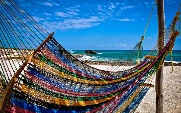 Hammock on the beach in Cozumel, Mexico