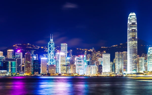Hong Kong skyline by night