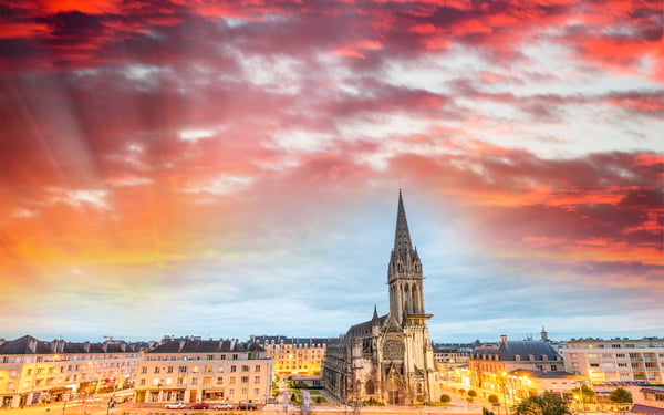Sunset over Caen, France
