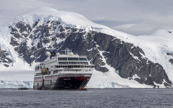 Hurtigruten's MS Midnatsol on Danco Island in Antarctica