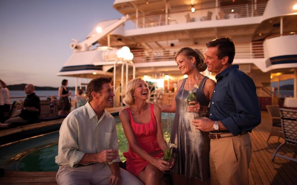 Socialising on board SeaDream Yacht Club