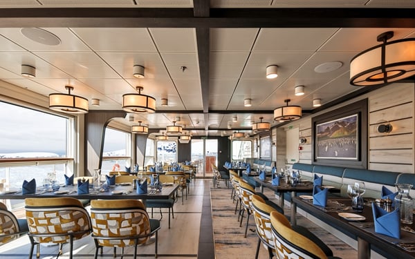 Top-Deck Restaurant, The Hut, on board AE Expeditions' ship Douglas Mawson
