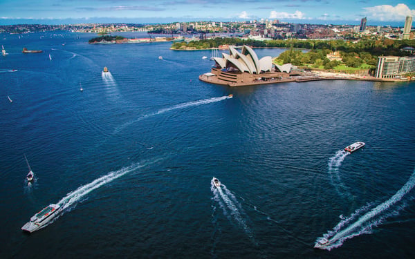 Aerial view of Sydney harbour, Australia