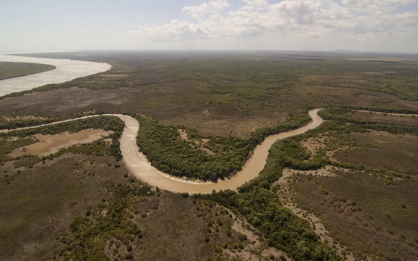 Aerial view of countryside around Darwin