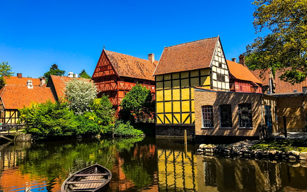 Old houses in Aarhus, Denmark