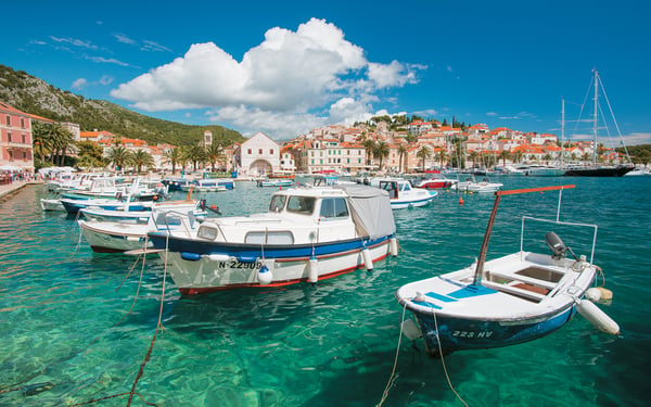 Boats in the harbour, Hvar