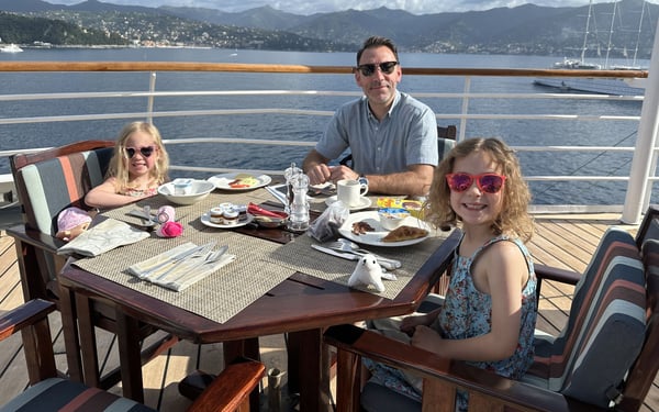 Breakfast in Marketplace on Crystal Symphony during our family Crystal Cruise