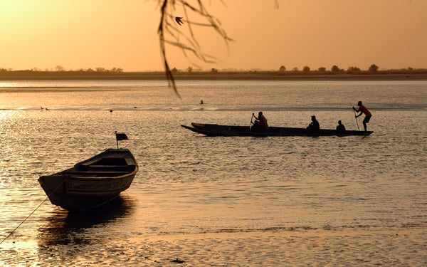 Senegalese men sailing