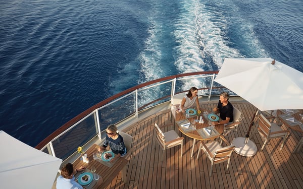 Dining on board Hapag-Lloyd Cruises' Europa II in the Yacht Club