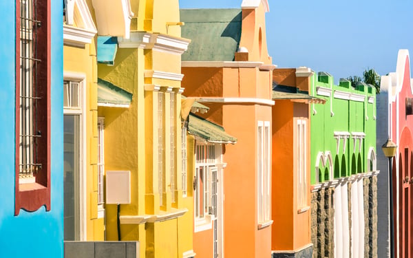 Colourful houses in Luderitz, Namibia