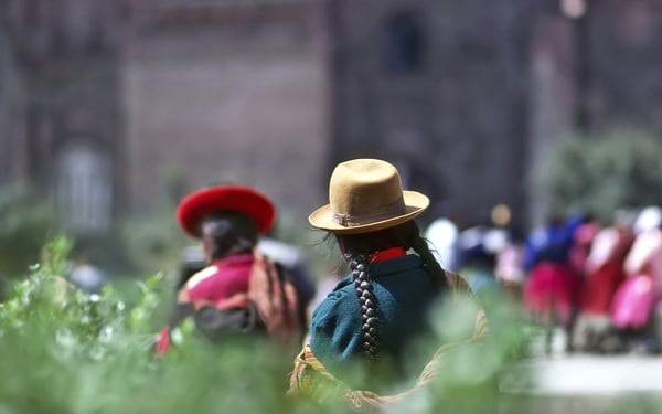 Indigenous women in Quito, Ecuador