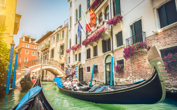 Gondola ride through Venice