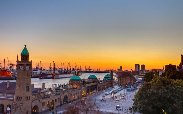 Sunset over Hamburg, Germany