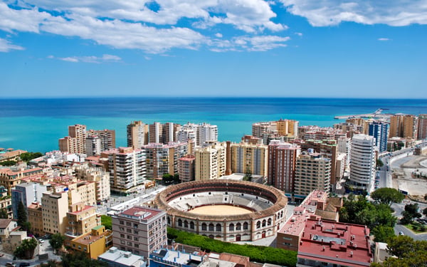 Aerial view of Málaga, Spain
