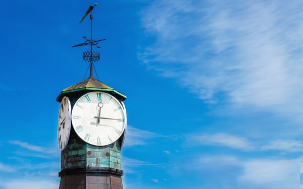 Clock on Aker Brygge dock, Oslo, Norway
