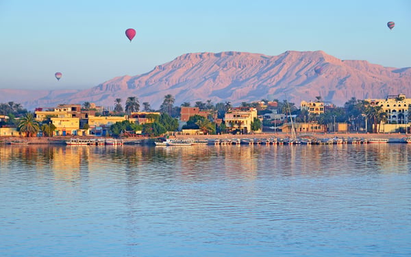 Hot air balloons over Luxor, Egypt