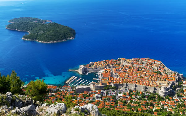 Aerial view of Dubrovnik, Croatia
