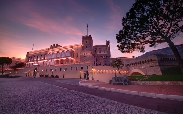 Sunset over the Prince's Palace, Monaco
