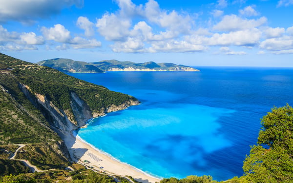 Myrtos Bay in Kefalonia, Greece