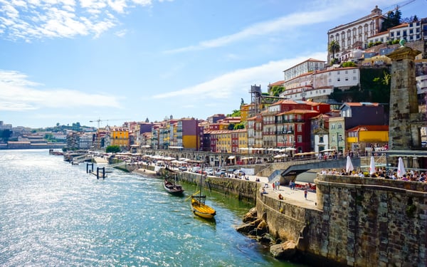 Old town embankment in Porto, Portugal