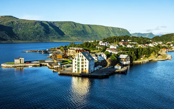 Aerial view of Alesund, Norway