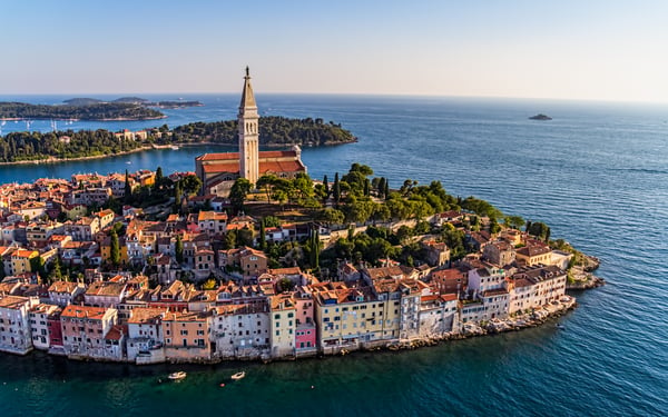 Aerial view of Rovinj, Croatia
