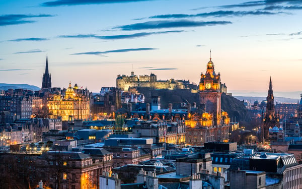 Sunset over Edinburgh, Scotland