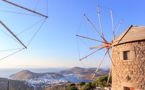 Windmills on Patmos, Greece