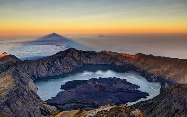 Sunrise over Mount Rinjani on Lombok, Indonesia