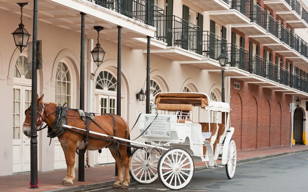 Horse drawn carriage in the French Quarter, New Orleans