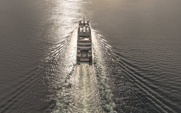 Ponant's Le Laperouse during sunset