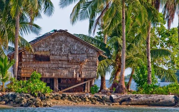 Bamboo house on Ghizo, Solomon Islands